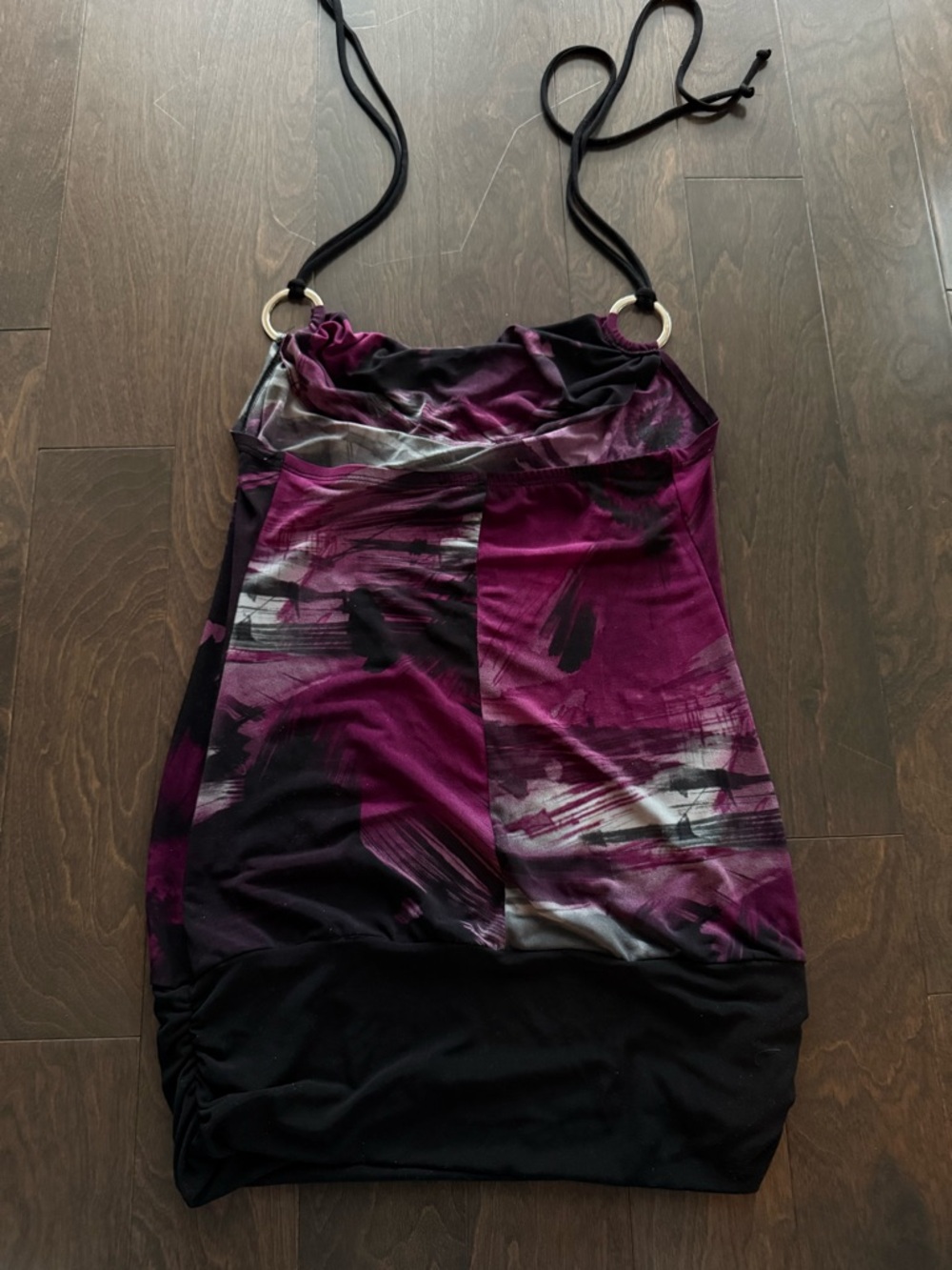Purple & Black Abstract Halter Tunic - Picture 4 of 4